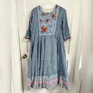 Biba Boho Floral Lined Tunic Dress Size L